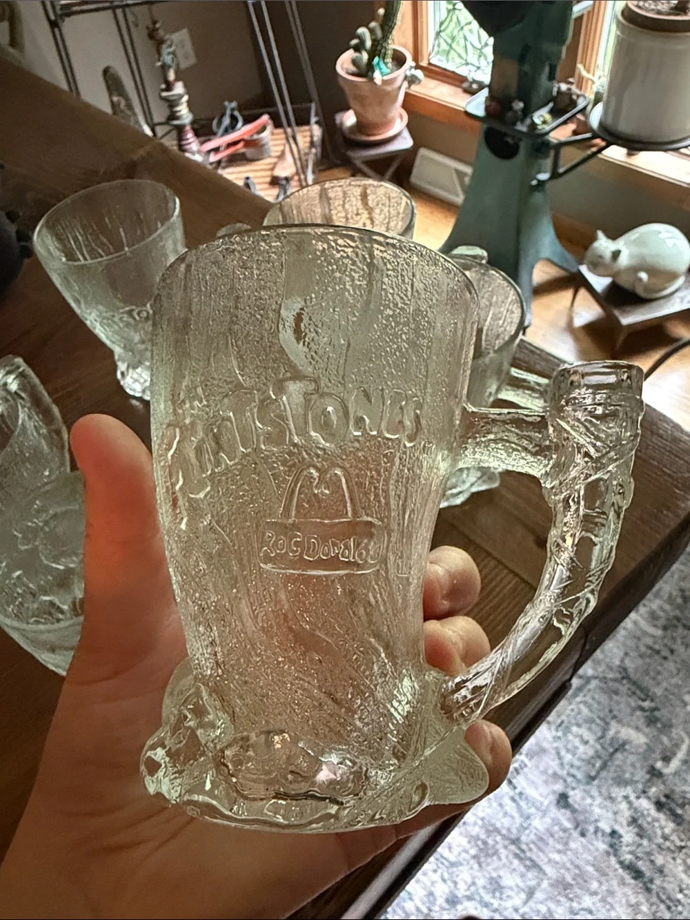 Vintage 1993 McDonald’s The Flintstones Treemendous Glass Mugs France Set of 6
